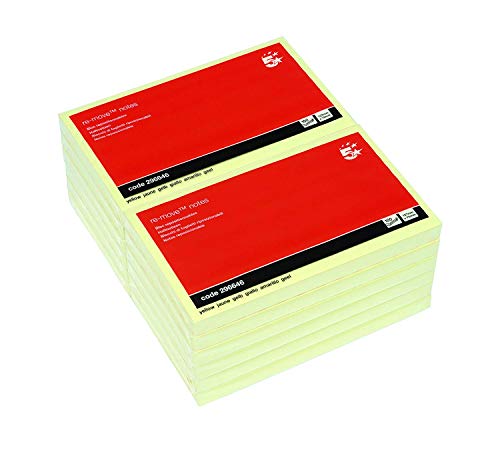 Gelbe Haftnotizen, 125 x 75mm, FSC-Siegel, 100 Blatt pro Block, 12 Blöcke pro Pack von inFO Notes