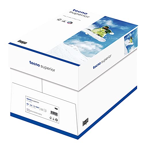 Inapa tecno Superior: Kopierpapier A4, 80g, hochweiß, 2.500 Blatt von inapa