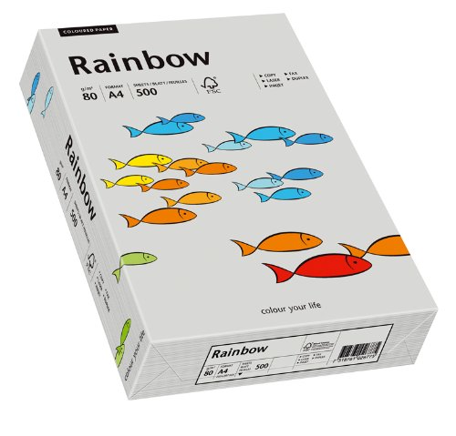 Papyrus 88042805 Drucker-/Kopierpapier bunt, Bastelpapier: Rainbow 80 g/m², A4 500 Blatt, matt, grau von Papyrus