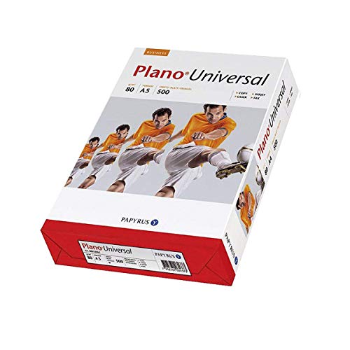 Papyrus 88110037 Drucker-/Kopierpapier PlanoUniversal, DIN A5, 80g/qm², 500 Blatt, weiß von inapa