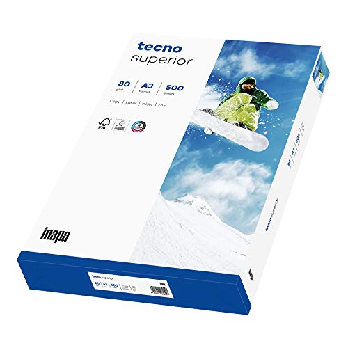 inapa Drucker-/ Kopierpapier tecno Superior: 80 g/m², A3, 500 Blatt, hochweiß von inapa