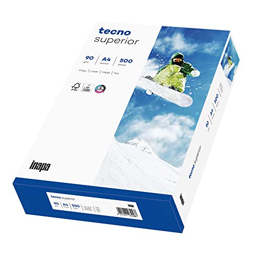 inapa Drucker-/ Kopierpapier tecno Superior: 90 g/m², A4, 500 Blatt, hochweiß von inapa