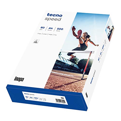 inapa Drucker-/Kopierpapier tecno Speed: 80 g/m², A4, weiß, 500 Blatt - schnell und staufrei drucken von inapa