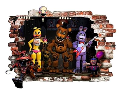 FNAF Wand Aufkleber für Schlafzimmer Fünf Nächte in Freddy Wandtattoo DECORACION Größe 78 cm x57 cm von INFANS