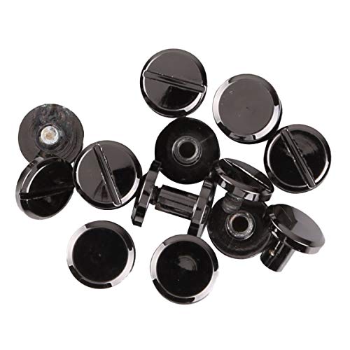 inlzdz 10pcs Chicago Schrauben 10x6mm Buchschrauben Set Vernickelte Buchbinderschrauben DIY Basteln Schrauben für Leder Buch Papier Gürtel Pistole Schwarz 4mm von inlzdz