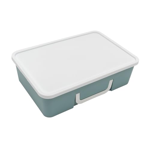 Aktenkasten 10X Plastikspeicherkasten Büro Aktenkasten Organizer Fall Container Halter mit Deckel und Griff, Blau 35*24*9.9cm Plastikspeicherkästen Behälter für Haus, Büro, Küche, Spielzeug und Waren von innytund