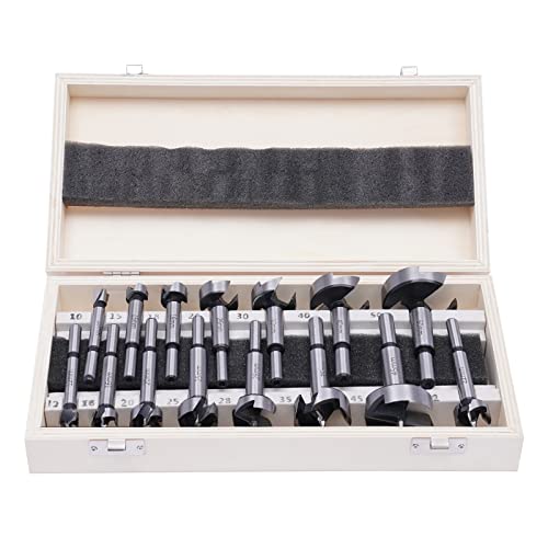 Forstnerbohrer Set 15PCS 10-50mm Forstner Bit Holzbearbeitung Bohrer Sets mit Aufbewahrungskasten, Professionelle Holzbearbeitung Bohrloch Säge Cutter Hartmetall für Holz Kunststoff Sperrholz von innytund