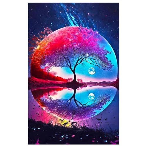 inodiref Diamant Painting Trees Diamond Art Kits Diamond Painting 5D Diamant Painting Diamond Painting Kits für Wohnzimmer Schlafzimmer Büro Wand von inodiref