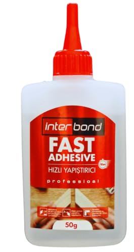 Interbond Sekundenkleber Extra Stark 50g - Textilkleber, Montagekleber, Stoffkleber und Keramikkleber - Alleskleber für Profi Reparaturen - Ideal Kleber für Kunststoff, Metall, Holz und Keramik von interbond