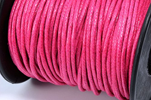 INWARIA Baumwollkordel gewachst 5m Ø 0,7-0,8/1/1,5/2,5/5mm Schnur Band Kordel Garn BK-43 (1.5mm, Pink) von inwaria