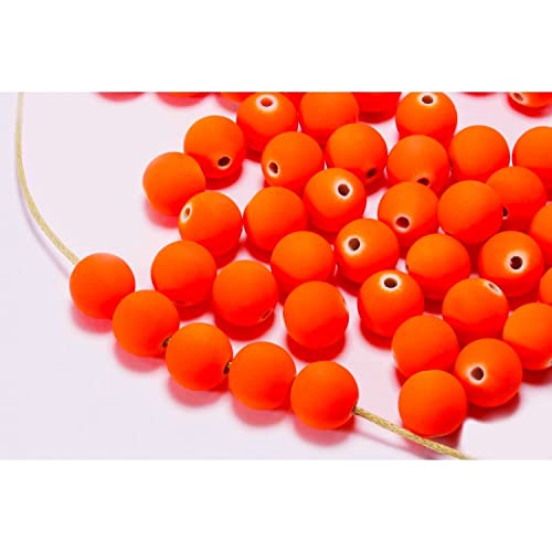 INWARIA Perlen 10 mm 50 Stück Rund Kugel Kunststoff Kunststoffperlen, P-70/10 (Orange, 50 stück) von inwaria