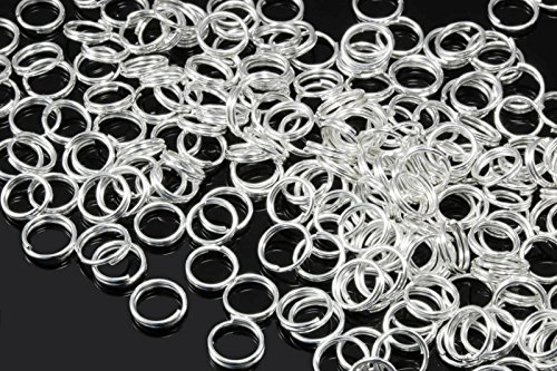 INWARIA Spaltringe Ø 4/5/6/7/8/9mm Spiralringe Doppel Ringe Binderinge Ösen Biegeringe (8mm - 100 Stück, Silberfarben Hell) von inwaria