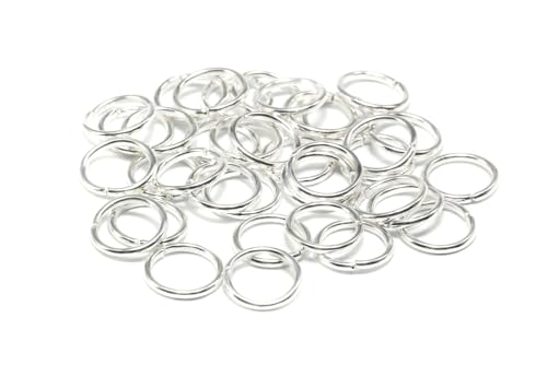 INWARIA Spaltringe Ø 4/5/6/7/8/9mm Spiralringe Doppel Ringe Binderinge Ösen Biegeringe (5mm - 100 Stück, Silberfarben Hell) von inwaria