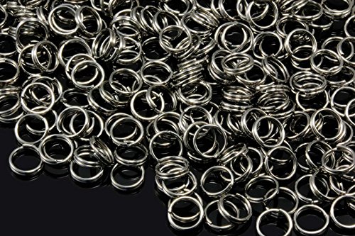 INWARIA Spaltringe Ø 4/5/6/7/8/9mm Spiralringe Doppel Ringe Binderinge Ösen Biegeringe (6mm - 100 Stück, Anthrazit) von inwaria