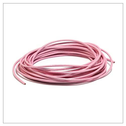 inwaria /2,99€/1M/ Lederband Ø 1/2/3 mm Lederriemen Rindsleder Echt Leder rund Lederschnur (3mm - 1m, Rosa) von inwaria