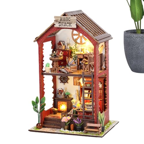 ipago DIY Buchecken-Kit, Buchecken-Kit für Erwachsene | Miniatur Kit Einfügen Dekor Booknook Haus DIY - Bücherregal-Set in Miniatur Haus Dekoratives exquisites Regal von ipago