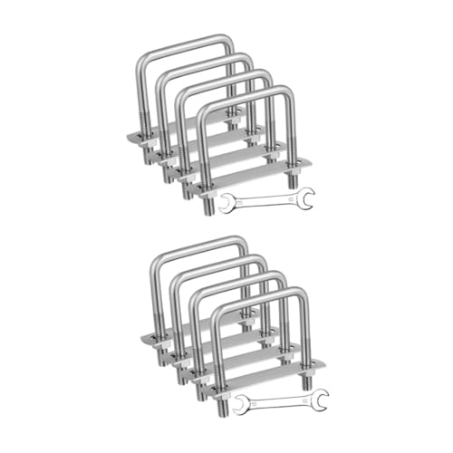 2 Sätze Schraubenschlüsselsatz Vierkant-u-bolzensatz U Schrauben Quadratische U-bolzen Quadratischer U-bolzen Du Klemmst Rostfreier Stahl Silver 4 Stück * 2 iplusmile von iplusmile