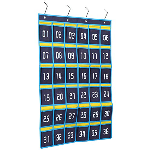 Classroom Classroom Nummerierte Hanging Pocket Chart 36 Taschen Handys Organizer Wandh?ngebeutel für Wohnzimmer im Klassenzimmer (Dunkelblau) H? Organizer Hänge Organizer von iplusmile