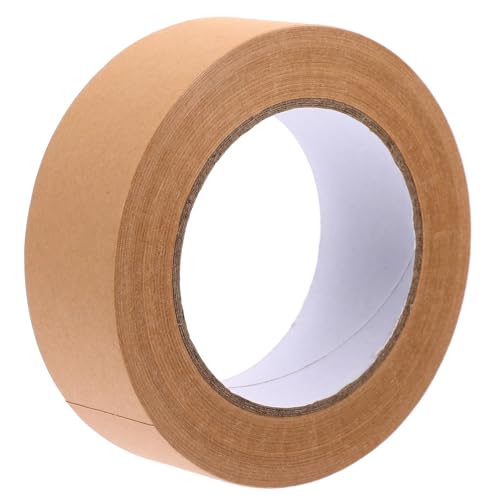 iplusmile 1 Rolle Verpackungsdichtband Klebebandstreifen Kanalspender Weißleim Nachfüllungen Packband Für Den Versand Beschreibbares Versandband Kraftpapier Packband Abdeckband Hellbraun von iplusmile