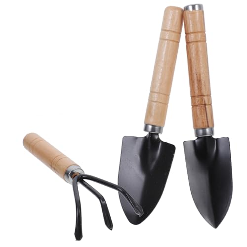 iplusmile 1 Satz Gartenwerkzeug-Set Gartenwerkzeugsatz Handkelle Grubber Handrechen Gartenwerkzeug Set Gartengeräte Set Handschaufel für die Gartenarbeit Mini-Schaufel Eisen Black von iplusmile