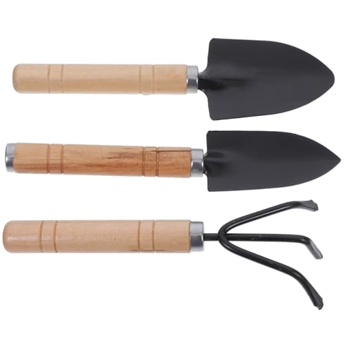 iplusmile 1 Satz Gartenwerkzeug-Set Handkelle Grubber Handrechen Hochleistungs-Gartenbausatz Gartenwerkzeug Set Gartengeräte Set Gartenkellen Handwerkzeug kleine Gartenschaufel Eisen Black von iplusmile