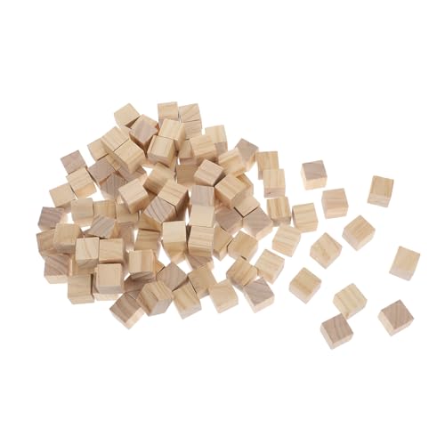 iplusmile 100 Stück Holzblockmaterial Unvollendete Quadratische Holzblöcke Mini-holzblöcke Blockhandwerk Diy-block Holzquadrate Kleine Holzblöcke Kleine Holzwürfel Unfertige Holzblöcke von iplusmile