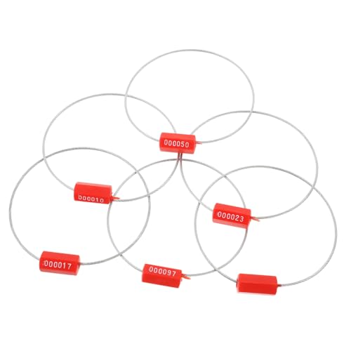 iplusmile 100 Stück Stahlkabelplomben, Nummeriert, Manipulationssichere Sicherheitsplombe Für Versandbehälter, Lkw Und Anhänger, Selbstsichernde Metall-sicherheitsbinder von iplusmile