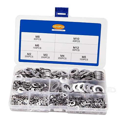 iplusmile 1010 Stk Unterlegscheiben aus Edelstahl metall spachtelmasse Metall Unterlegscheiben Tüllen-Kits für Unterlegscheiben wasserhahn waschanlage Unterlegscheibe aus Metall Silver von iplusmile