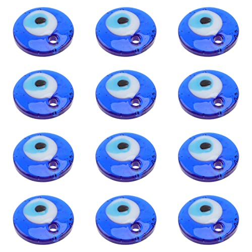 iplusmile 12 Stück Böses Auge Perlen Charms Böser Blick Glasperlen Evil Eye Beads Nazar Boncuk Perlen Charm 3cm DIY Schmuck Anhänger für Ohrringe Halskette Schmuckherstellung Blau von iplusmile