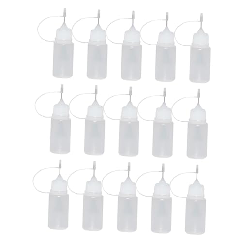 iplusmile 15st Wasserabfüllung Kleben Flasche Mit Leimspenderflaschen Nadel Flasche Flaschen Mit Nadelapplikatorspitzen Kleber-quetschflasche Quilling-zubehör Weiß Plastik von iplusmile