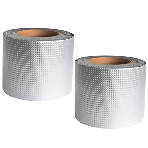 iplusmile 2 Rollen Butylband aus Aluminiumfolie Scharnier Barriere Bausatz butyl klebeband dichtungsbänder wasserdichtes klebeband Butylkautschukband Klebeband aus Aluminium Bleifolie Silver von iplusmile