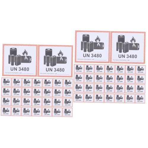 iplusmile 2 Sätze Batteriebrandetikett Air-tag-batterie Planke Adt Lithium-batterie Sicherheitsetikett Feuergefahr Etikett Warnaufkleber Warnschilder Kupferplattenaufkleber Black 100 Blatt*2 von iplusmile