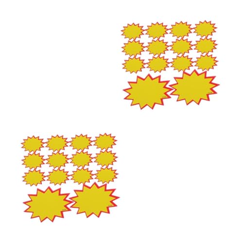 iplusmile 2 Sätze Löschbare Supermarktetiketten Flohmarkt-schild Einzelhandelsschilder Einzelhandelspreisschilder Im Supermarkt Preisauszeichnungsetiketten Yellow Papier 100 Stück * 2 von iplusmile