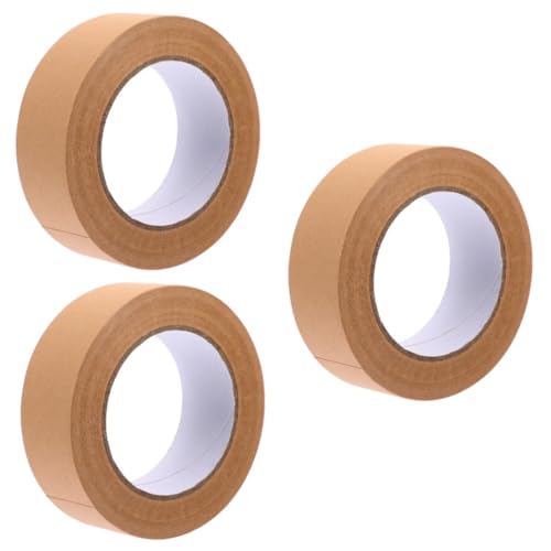 iplusmile 3 Rollen Verpackungsdichtband Doppelt Aufkleber Klebeband Klebrig Etiketten Spender Kleber Sprühen Streifen Mundband Oberbeleuchter Maschine Leitung Light Brown Kraftpapier von iplusmile