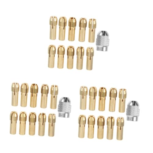 iplusmile 3 Sätze Elektrisches Schleiffutter Spannzangenadapter Miniatur-bohrfutter Bohrmaschine Adapter Klemmadapter Schnellreduzieradapter, Spannzange Bohrerspannzange Kupfer Golden von iplusmile