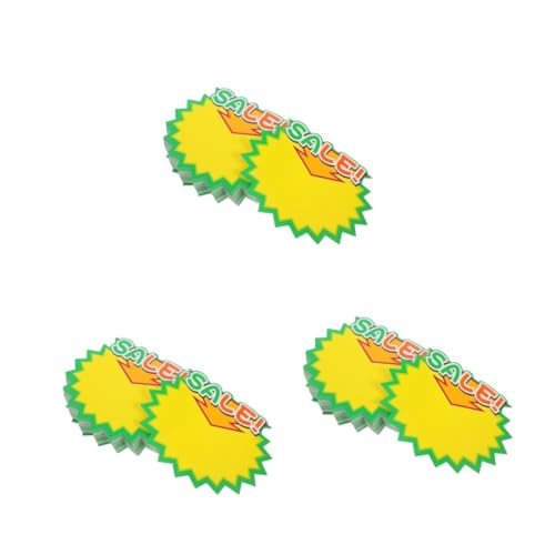 iplusmile 3 Sätze Explosiver Verkaufsdisplay Preislabels Verkaufsanhänger Für Den Einzelhandel Preisaufkleber Für Den Hofverkauf Flohmarktaufkleber Mit Preisen Papier 100 Stück * 3 von iplusmile