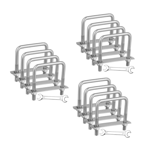 iplusmile 3 Sätze Schraubenschlüsselsatz Edelstahlschrauben Vierkant-u-bolzen U Schrauben Du Klemmst Quadratische U-bolzen Quadratischer U-bolzen Rostfreier Stahl Silver 4 Stück * 3 von iplusmile