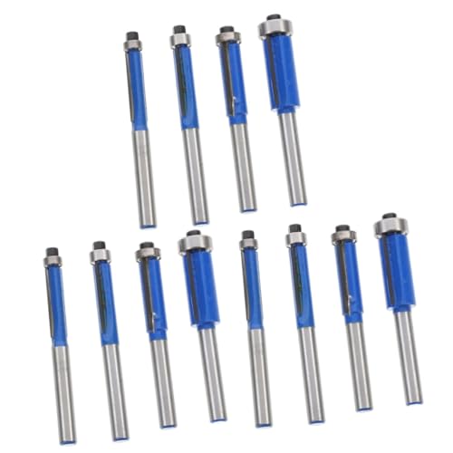 iplusmile 3 Sätze Trimmer Verdreifachen Doppelt Holzbearbeitungsfräser Tauchfräser Transponder Cuttermesser Cutter-messer Werkzeug 2-schneidiger Fräser Gerader Fräser Stahl Blue 4 Stück * 3 von iplusmile