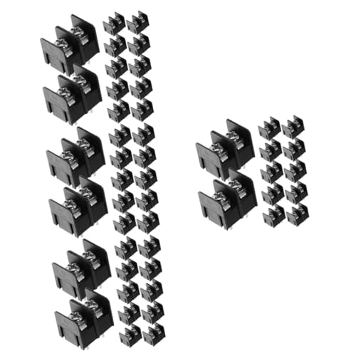 iplusmile 4 Sätze Terminals Schalungsbretter Anschlussklemmen Elektrische Klemme Verbinder Stecker Anschließen Klemmenblock-anschlussgerät Leiterplattenklemme 2pol Kupfer Black 50 Stück * 4 von iplusmile