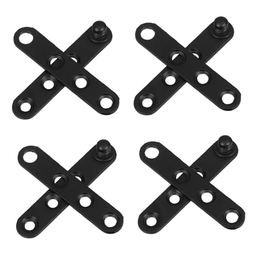 iplusmile 4 Stück Scharnier Zaunhalterung aus Stahl auf Holz Flachbildschirmschrank Metallhalterungen für Holztisch gerade flache Klammer Plattenhalterung 4pcs Black von iplusmile