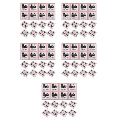 iplusmile 5 Sätze Batterieetikett Sicherheitslabel Warnaufkleber Für Die Batterie Batteriewarnschilder Batteriewarnaufkleber Kupferplattenaufkleber Black 200 Stück * 5 von iplusmile