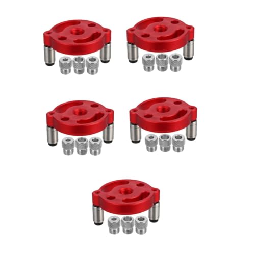iplusmile 5 Sätze Bohrwerkzeuge für die Holzbearbeitung holzarbeiten Holzverarbeitung Werkzeug Dübellehre für die Holzbearbeitung Bohrersuchgerät für die Holzbearbeitung Edelstahl rot von iplusmile