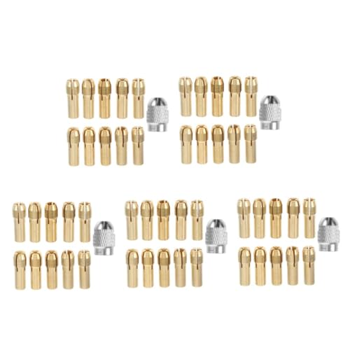 iplusmile 5 Sätze Elektrisches Schleiffutter Kit Drehwerkzeug Kupfer Spannzangen Schleifmaschinen Spannadapter Elektrobohrer Adapter Spannzangen Kleines Kupfer Spannfutter Edelstahl Golden von iplusmile