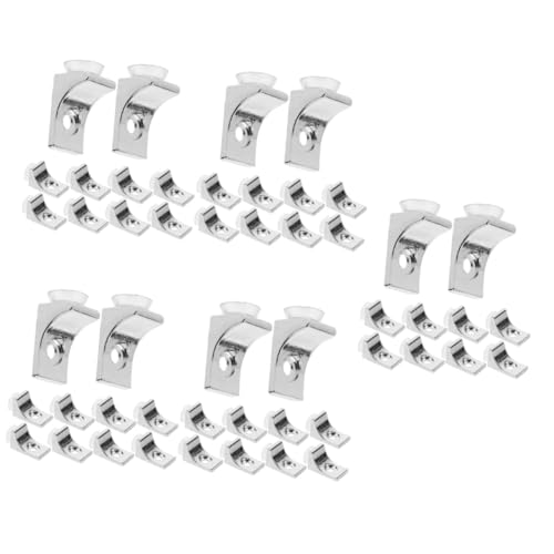 iplusmile 5 Sätze Glaswiderstandsunterstützung Trennwand Lüftung Inhaber Optometrie-halterung Schrankregalpflock Scharnier Regalstützen Schrank Regal Clips Zinklegierung Silver 10 Stück * 5 von iplusmile