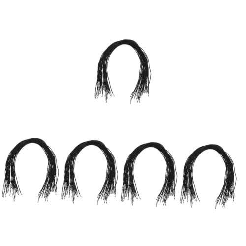 iplusmile 5 Sätze Hut Elastische Kordel Elastische Schlaufe Rundes Stretch-schlaufenband Elastische Seile Winddichte Hutbandclips Elastischer Stacheldraht Black Latex-seide 30 Stück * 5 von iplusmile