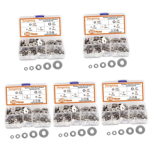 iplusmile 5 Sätze Unterlegscheiben-set Reparatur C Klemme Bauschrauben Deckschrauben Bausatz Unterlegscheiben-sortiment Trocknermaschine Wringer Loch Silver Rostfreier Stahl 325 Stück * 5 von iplusmile