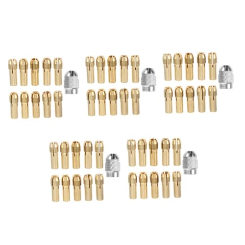 iplusmile 5 Sets Elektrisches Schleiffutter Set Drehwerkzeug Drehbohrer Schnellspannzange Schleiffutter Bohrer Adapter Ersatz Schleifmaschine Spannzange Goldenes Kupfer von iplusmile