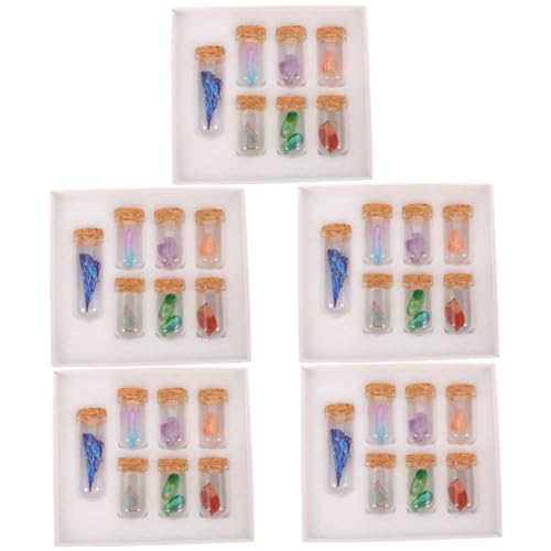 iplusmile 5sets Erzmuster Edelstein Schmucksteine Mineralsteine Naturstein Ornament Natursteinprobe Fisch Tank Schüttgut Denkmal Felsen Deko Kindererziehung Steinsammlung 7pcs*5 von iplusmile