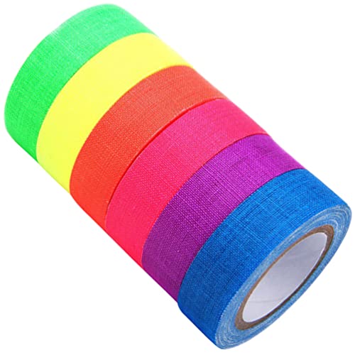 iplusmile 6 Rollen Reflektieren des Klebeband Gaffer-Tape Leuchtendes Partytape Leuchtendes Band Fluoreszierendes Band Schüssel Dreiteilig Dekorationen Fluoreszenz Bockiges Tuch Kind von iplusmile