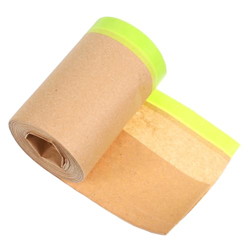 iplusmile Kraft-Maskierfolie kraftpapier schutzfolie Farbkleckschutz Abdeckpapier Schutzpapier Klebebandpapier vorgeklebter Abdeckfilm Packpapier Kraft Autolackband Auto-Klebeband von iplusmile